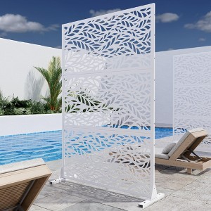 MAYEERTY Galvanized Steel Privacy Screen Outdoor and Indoor Divider Freestanding Decorative Screen for Balcony Garden 1pcs - 1 of 4