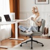 MAYEERTY Modern Home Criss Cross Legged Armless Wide Seat Wheels, Swivel Height Adjustable Comfy Computer Task Seating  Room - 4 of 4