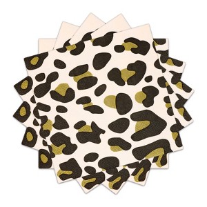 Hachikiko Animal Leopard Print Party Napkins, Disposable Jungle Safari Leopard Cheetah Print Cocktail Napkins for Birthday Party, Baby Shower, Picnic - 1 of 4