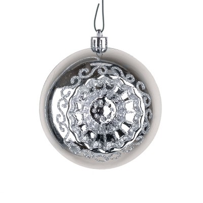 Silver Shatterproof Plastic Christmas Ornaments Set of 6