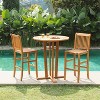 Cambridge Casual 2pc Chara Teak Wood Patio Outdoor Bar Stool Brown - 3 of 4