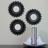 Northlight Set of 3 Floral Sunburst Matte Black Round Mirrors 9.5 - 4 of 4