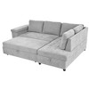 91.5" Convertible L-Shaped Sectional Sofa Bed with Pull-Out Bed and Hidden Storage, Wide Flip-Top Armrest with Storage - 4 of 4
