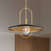 Possini Euro Design Bailey 19" Modern Pendant Ceiling Light Fixture Dining Room Over Table Kitchen Island LED Medium Black and Soft Gold Finish - 2 of 4