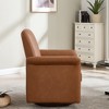 Lirago 33" Wide Cream Faux Leather Swivel Accent Chair - 4 of 4