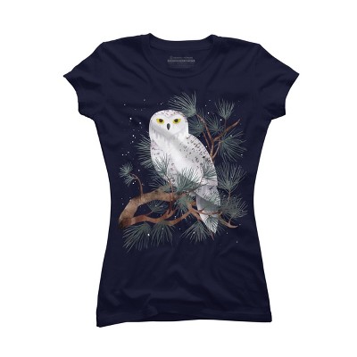 Junior's Design By Humans Snowy By littleclyde T-Shirt