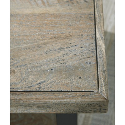 Transitional Rectangular Wood and Metal Coffee Table, Black/Brown