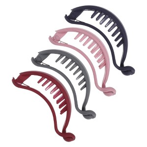 Unique Bargains Women's Classic Ponytail Hairpin 3.15"x1.18"x1.26" Multicolor 4 Pcs - 1 of 3