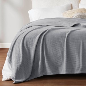 Sapphtopaz Microfleece Blanket, Grid Pattern Cooling Blanket Throw Blanket with Anti-pilling Face, Machine Washable, All-season Usable - 1 of 4