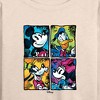 Women's - Disney - Mickey Friends Urban Grid Lightweight French Terry Wide Neck Long Sleeve Shirt - 2 of 4