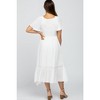 Pinkblush Ivory Smocked V-Neck Maternity Midi Dress - 4 of 4