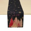 Unique Bargains Christmas Table Runner Gold Tone-Trimmed Christmas Tree Linen 72"x13" 1 Pc - 4 of 4