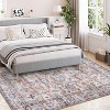 Washable Floral Print Rug,Low-Pile Non-Slip Soft Farmhouse Carpet for Bedroom, Living Room & Dining - 3 of 4