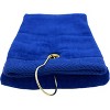 TowelSoft Premium 100% Cotton Terry Velour Golf Towel with Tri-fold Hook & Grommet Placement 16 inch x 26 inch - 2 of 4