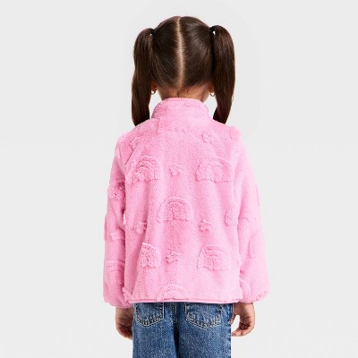Детские куртки Cat & Jack Toddler Girls' Rainbow Cozy Fleece Jacket - Cat & Jack™ Pink 2T — фото 2