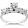 Pompeii3 1ct Diamond Engagement Ring Five Stone 14k White Gold - 4 of 4