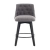 NicBex 25" Swivel Bar Stools Set of 2,Counter Height Bar Stools with Button-Tufted Back,Linen Stool Chair for Bar,Stools for Kitchen Counter - 2 of 4