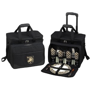 NCAA Army Black Knights Soft Sided Rolling Cooler with Four Person Picnic Set - 1 of 4