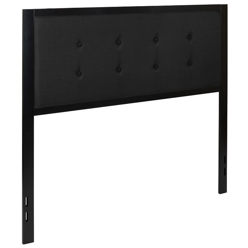 Flash Furniture Bristol Metal Tufted Upholstered Full Size Headboard in Black Fabric, 1 of 11