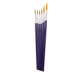 Unique Bargains Pointed Tip Brush for Watercolor Nylon Metal Plastic 6 Pcs - 1 of 3