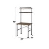 Metal & Synthetic Wood Industrial Rectangular Writing Desk with Two-Tier Shelving - 2 of 4