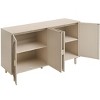 Vatros Rattan Cabinet Storange Cabinet for Living Room, 4 Door, Black - 4 of 4