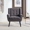 CAVINAS Modern Accent Chair, Upholstered Arm Chair, Living Room Chair Bedroom Chair Home Chair with Black Legs, Single Chair Sofa Chair - 2 of 4