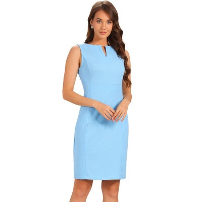 INSPIRE CHIC Women's V Neck Office Sleeveless Bodycon Midi Pencil Dress