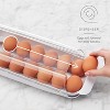 Stackable Eggs Organizer with Removable Tray for Refrigerator Storage, BPA-Free Rolling Egg Holder - 3 of 4