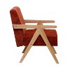 Nordlys Solid Wood and Velvet Lounge Chair Countryside Style Living Room - 3 of 4