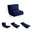 MAXYOYO Bean Bag Sofa Bed - Corduroy Floor Sofa with Washable Cover, Navy - 3 of 4