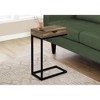 FONTOI C-shaped Side Table with Drawer, Bedside Table, Snack Stand for Living Room, Bedroom, Brown, 10.25"*24.5"*16" - 2 of 4