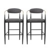 Ridstar Set of 2 Upholstered Bar Stools with Backrest & Metal Legs for Kitchen Island-Gray - 4 of 4