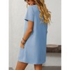 Coolmee Womens Solid Color Casual Summer Square Neck Short Sleeve Mini Dresses with Pockets - 4 of 4