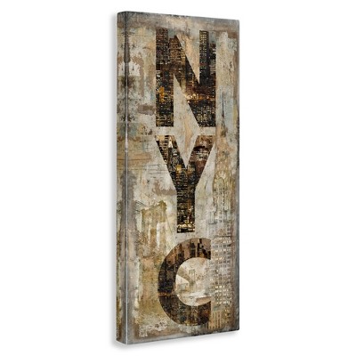 New York City Montage Collage Canvas Wall Art, 13" x 30"