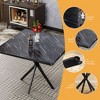 Kumasinova 5-Piece Dining Set for 4 – Faux Marble Square Table with 4 Leather Upholstered Chairs,Modern Kitchen Table Set,Black Table & Black Chairs - 3 of 4