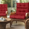 VisioGear 2PCS Set High Back Patio Chair Cushions, Tufted Rocking Chair Cushions, Adirondack Cushions, Red, 44''*22''*4" - 2 of 4