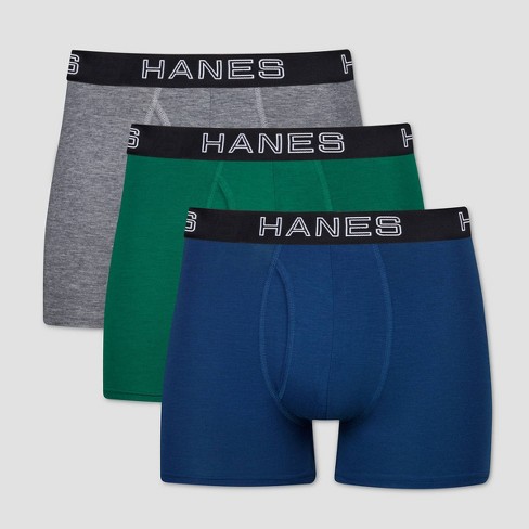 Hanes Premium Men's 3pk Trunks With Anti Chafing Total Support Pouch ...