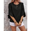 Coolmee 3/4 Length Sleeve Womens Tops Ruffles Sleeve T Shirts Crew Neck Dressy Casual Tunic Blouses - 4 of 4