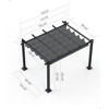Garvee Outdoor Aluminum Pergola with Upgraded Retractable Canopy--Outdoor Shelter Suitable for Gardens, Backyard, Lawn, Deck - 2 of 4