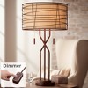 Franklin Iron Works Marlowe Industrial Table Lamp 28 3/4" Tall Bronze Metal with Dimmer Outer Burlap Inner Drum Shade for Bedroom Living Room Bedside - 2 of 4