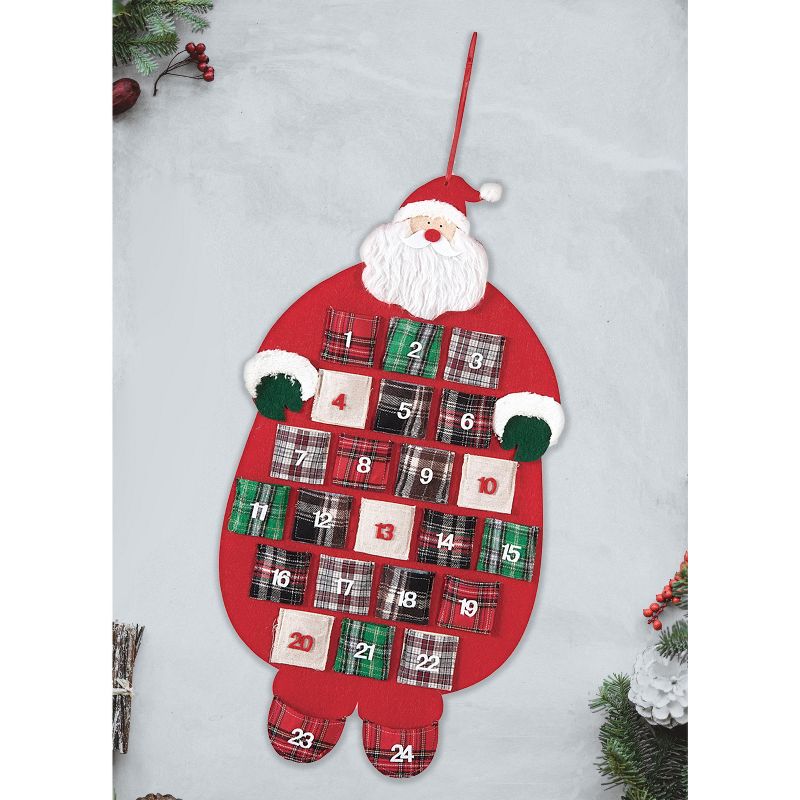 C&F Home Plaid Santa Felt Hanging Christmas Calendar, 4 of 7