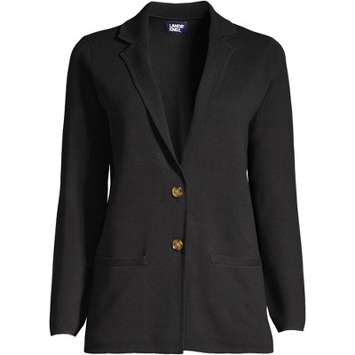 Lauren Ralph Lauren Women's Plus Size Combed Cotton Blazer, Black, 1x