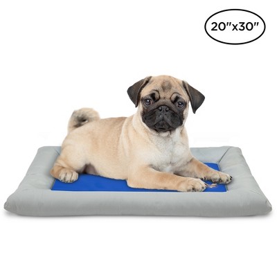 Arf Pets Dog Self Cooling Bed Pet Bed – Solid Gel Based Self Cooling Mat for Pets, Includes a Foam Based Bolster Bed for Extra Comfort, 20" x 30"