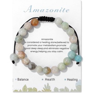 Natural Stone Crystal Beaded Bracelets Adjustable Handmade Gemstone Bracelet Healing Jewelry - 1 of 4