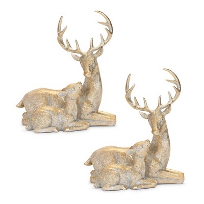 Holiday Deer with Fawn Figurine (Set of 2)