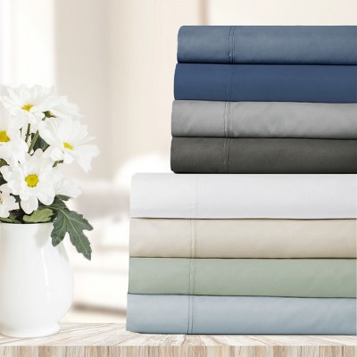 California King Bright White Cotton Deep Pocket Sheet Set