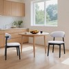 Dsvimoy Accent Chair Armless Dining Chair Set of 2 with Black Solid Wood Legs for Kitchen, Light Blue, 33"*27"*10" - 2 of 4
