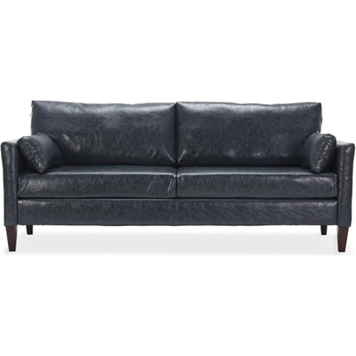 FURNIinspire Sofas Large Faux Leather Comfy Couch with Padded Cushions for Living Room Sofass, Gray,78.3"*33.1"*31.5"