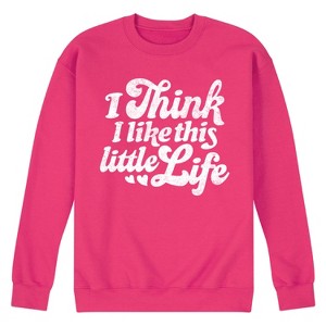 Men's - Instant Message - I Think I Like This Little Life Graphic Fleece Sweatshirt - 1 of 4